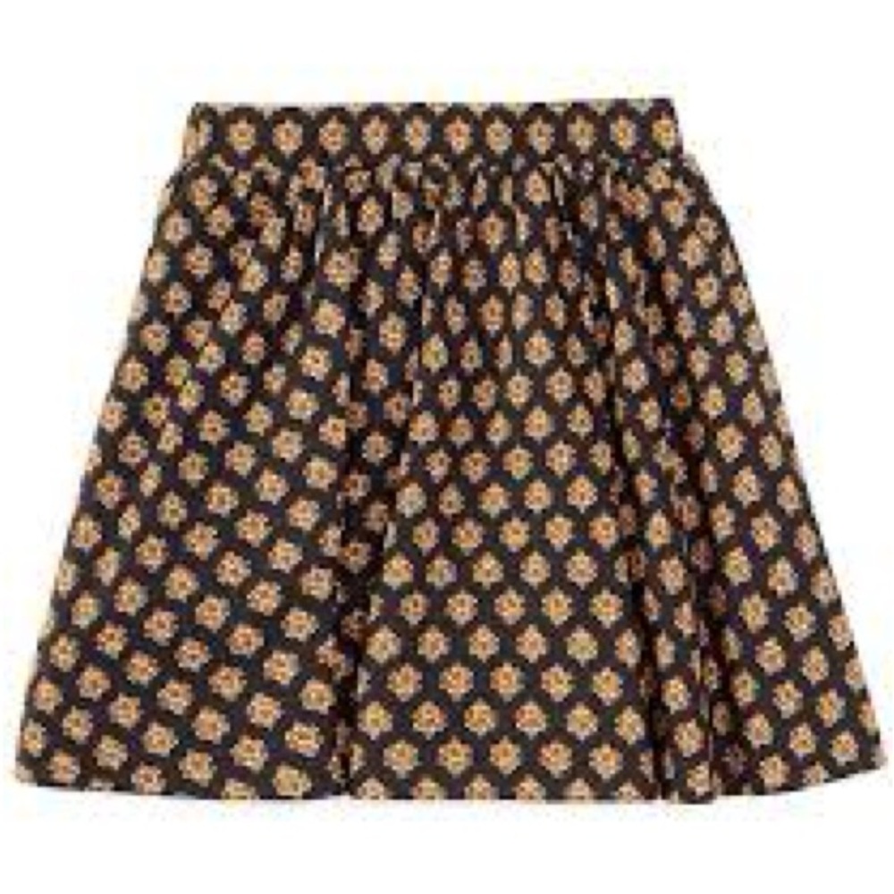 Chic Floral Mini Skirt in navy and camal